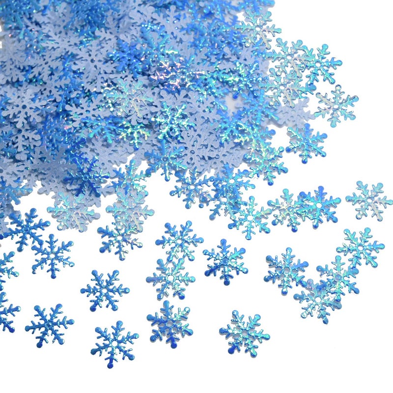 catin Snowflakes Confetti for Winter Wonderland Frozen Party,Blue Color with Iridescent Finish, 600 Pcs - Image 1